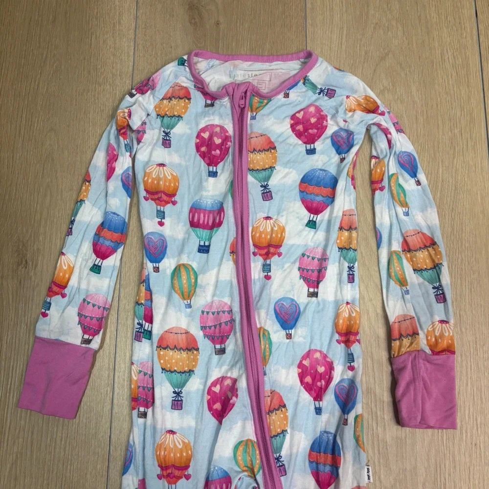 LOT OF 2 Little Sleepies 3T Zippy Bamboo Pajamas Hot Air Balloon Valentine Candy
